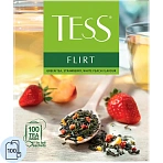 Чай TESS (Тесс) «Flirt», зеленый с клубникой и персиком, 100 пакетиков по 1.5 г