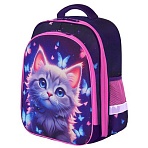 Ранец BRAUBERG KIDS STANDARD, 2 отделения, Curious cat, 36×28х14 см
