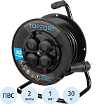 Удлинитель пвс Topfort 2×1 30 м на катушке (б/з)