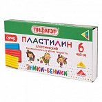 Пластилин классический ПИФАГОР «ЭНИКИ-БЕНИКИ СУПЕР»6 цветов120 гстек106428