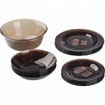 Набор столовой посуды Attribute Амбьянте Эклипс стекло 19 предметов (артикул производителя L5176)