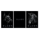 Тетрадь 80л., А4, клетка, на гребне BG «Just black», soft-touch ламинация, выб. лак
