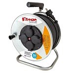Удлинитель КОМУС КГ 3×1.5кв. мм. 50м 16А 4 гнезда с/з., с/загл., термоавт, IP44