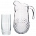 превью Набор посуды для питья Pasabahce Вальс силикатное стекло - кувшин 1340 мл и 6 стаканов 300 мл