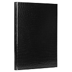 Блокнот БОЛЬШОЙ ФОРМАТ 210×290 мм, А4, 80 л., бумвинил «METALLIC», клетка, блок 5 цв., HATBER, черный, 084774