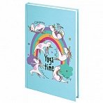 Блокнот А5 (134×206 мм), 80 л., твёрдый, клетка, выборочный лак, BRAUBERG KIDS, «Единорожки»