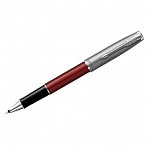 Ручка-роллер Parker «Sonnet Sand Blasted Metal&Red Lacquer» черная, 0.8мм, подар. уп. 