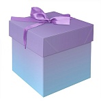 Коробка складная подарочная MESHU «Duotone. Blue-Lilac gradient», (15×15×15см), с лентой