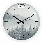 Часы настенные ход плавный, Troyka 77761790, круглые, 30×30×5, белая рамка