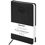 Ежедневник датированный 2026, А5, 138×213 мм, BRAUBERG «Favorite», под кожу, черный