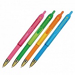 Ручка шариковая автоматическая MunHwa «MC Gold Click» синяя, 0.7мм, грип, штрих-код, корпус ассорти