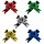 Бант-звезда d = 7.5 см для подарка, НАБОР 6 шт., металлизированные цвета ассорти, ЗОЛОТАЯ СКАЗКА
