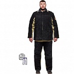 Костюм сварщика брезент-спилок утепленный хаки/черный (размер 52-54, рост 170-176)