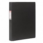 Папка на 4 кольцах BRAUBERG, картон/ПВХ, 35 мм, черная, до 180 листов
