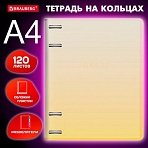 Тетрадь на кольцах БОЛЬШАЯ 305×230 мм А4, 120 л., пластик, с разделителями, BRAUBERG, Желтый