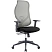превью Кресло для руководителя Комус Мебель (Easy Chair) 603 серое/чёрное (сетка/ткань, пластик)