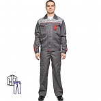 Костюм рабочий летний мужской л10-КБР темно-серый/светло-серый (размер 52-54, рост 182-188)