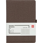 Блокнот Deli А5 96л 80 г/м тверд. облож, клетка, коричневый кожа EN118G