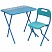 превью Набор складной мебели (стол + стул) Nika kids КА/2Г «Алина 2» голубой, столешница ЛДСП, сиденье пластик, синий/желтый