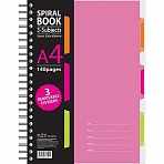 Бизнес-тетрадь Attache Selection Spiral Book A4 140 листов розовая в клетку на спирали (230×298 мм)