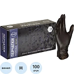 Перчатки однораз. виниловые, н/о, черн. AVIORA (M) 50п/уп 5.5гр 402-735 ПС