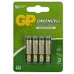 Батарейка GP Greencell AAA (R03) 24S солевая, BL4