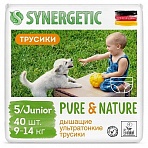 Подгузники-трусики Synergetic Pure&Nature размер 5 (ХL) 9-14 кг (40 штук в упаковке)