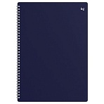 Тетрадь 80л., А4 клетка на гребне BG «Base», пластиковая обложка, синий