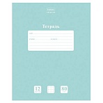 Тетрадь 12 л., HATBER Premium, клетка, обложка картон, плотная бумага 80 г/м2, «NEWtone» Зеленый нефрит, 089683
