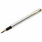Ручка перьевая Luxor «Marvel» синяя, 0.8мм, корпус хром/золото