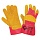Перчатки спилковые комбинированные ДИГГЕР, усиленные, размер 10.5 (XL), желтые/красные