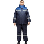 Куртка рабочая зимняя женская з46-КУ син/вас (р.44-46) 158-164