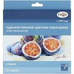 Карандаши цветные художественные Гамма «Студия», 24цв., заточен., картон. упаковка