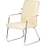 превью Конференц-кресло Комус Мебель (Easy Chair) 806 бежевое (экокожа, металл хромированный)