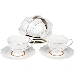 Набор чайный Nouvelle Home White chic на 6 персон фарфор (12 предметов)