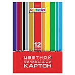 Картон цветной А4 МЕЛОВАННЫЙ ВОЛШЕБНЫЙ, 12 листов, 12 цветов, в папке, HATBER, 200×290 мм, «Creative Set», 088743