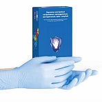 Перчатки нитриловые смотровые 50 пар (100 шт. )голубыеSAFE&CARE ZN302размер S (малый)ЧЗ