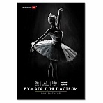 Бумага для пастели БОЛЬШАЯ А3 в папке, 20 листов ЧЕРНАЯ, 180 г/м2, BRAUBERG ART CLASSIC