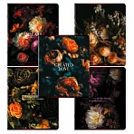 Тетрадь А5, 48 л., BRAUBERG, скоба, клетка, глянцевый лак, «Цветы», (микс в спайке)