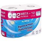 Полотенца бумажные спайка 2 рулона по 80 метровLAIMA МЕГА РУЛОН2 слоя20×25 см100% целлюлоза116377