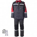 Костюм рабочий зимний мужской Формула с СОП серый/красный (размер 48-50, рост 182-188)