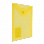 Папка-конверт с кнопкой BRAUBERG, А6, 105×148 мм, 180 мкм, желтая
