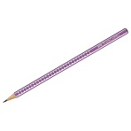 Карандаш ч/г Faber-Castell «Sparkle» В, трехгранный, заточен., фиолетовый металлик
