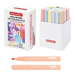 Набор текстовыделителей 30 ЦВЕТОВ BRAUBERG «SUPER MIX», линия 1-5 мм, мягкий скошенный наконечник