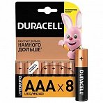 Элементы питания батарейка DURACELL AAA/LR03 алкалин. бл/8