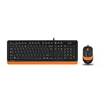 Набор клавиатура+мышь A4Tech Fstyler F1010 кл:черн/оранж м:черн/оранж USB