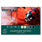 Альбом для пастели А4, 20 листов, 5 цветов, 180 г/м2, склейка, BRAUBERG ART CLASSIC