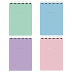 Блокнот А5 146×206мм, 60л, гребень, картон, жест подложка, клетка, BRAUBERG Minimal Pastel