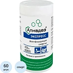 Салфетки Алмадез-Экспресс, влажные, 60 салфеток (14×18), в банке, спиртовые