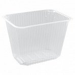 Одноразовый контейнер 2000 мл, КОМПЛЕКТ 100 шт., БЕЗ КРЫШКИ, 186×132 мм прозрачные, ПП, ЮПЛАСТ